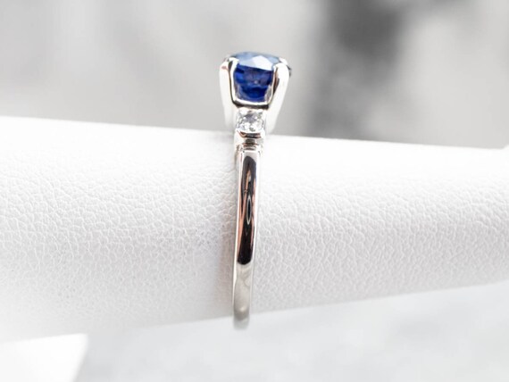 Sapphire Diamond Engagement Ring, Vintage Sapphir… - image 9