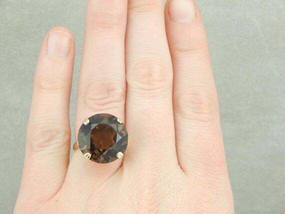 Smoky Quartz And Vintage Gold Bauble Ring 77NTVE-N - image 3