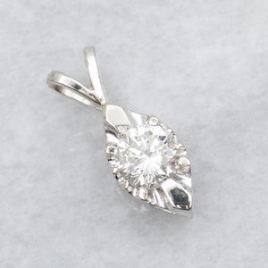 Pretty Diamond Solitaire Pendant, Diamond Solitaire, Diamond Pendant, Solitaire Pendant, White Gold Pendant, Gold Diamond Pendant A42451
