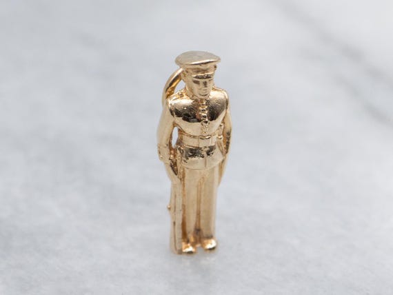 Vintage Yellow Gold Naval Officer Charm View 2
