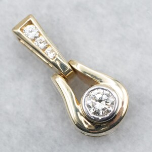 Bezel Set Diamond Pendant, Two Tone Pendant, Diamond Pendant, Layering Pendant, Statement Pendant, April Birthstone, Diamond, Pendant A34430