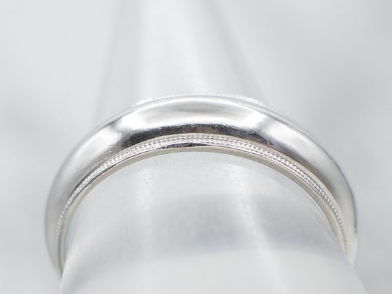 Milgrain Edge Platinum Wedding Band, Plain Weddin… - image 4