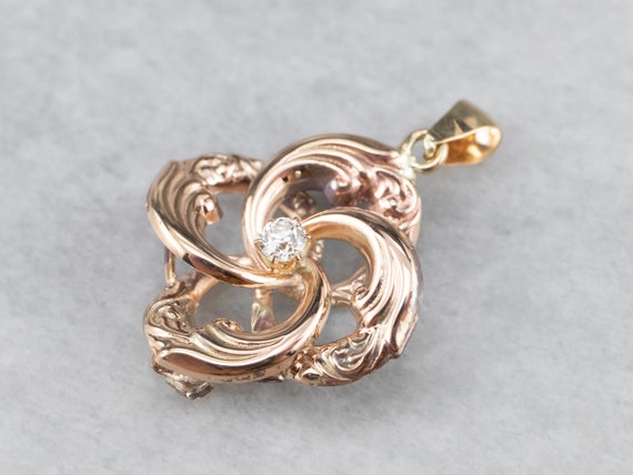 Victorian Diamond Lover's Knot Pendant, Diamond P… - image 2