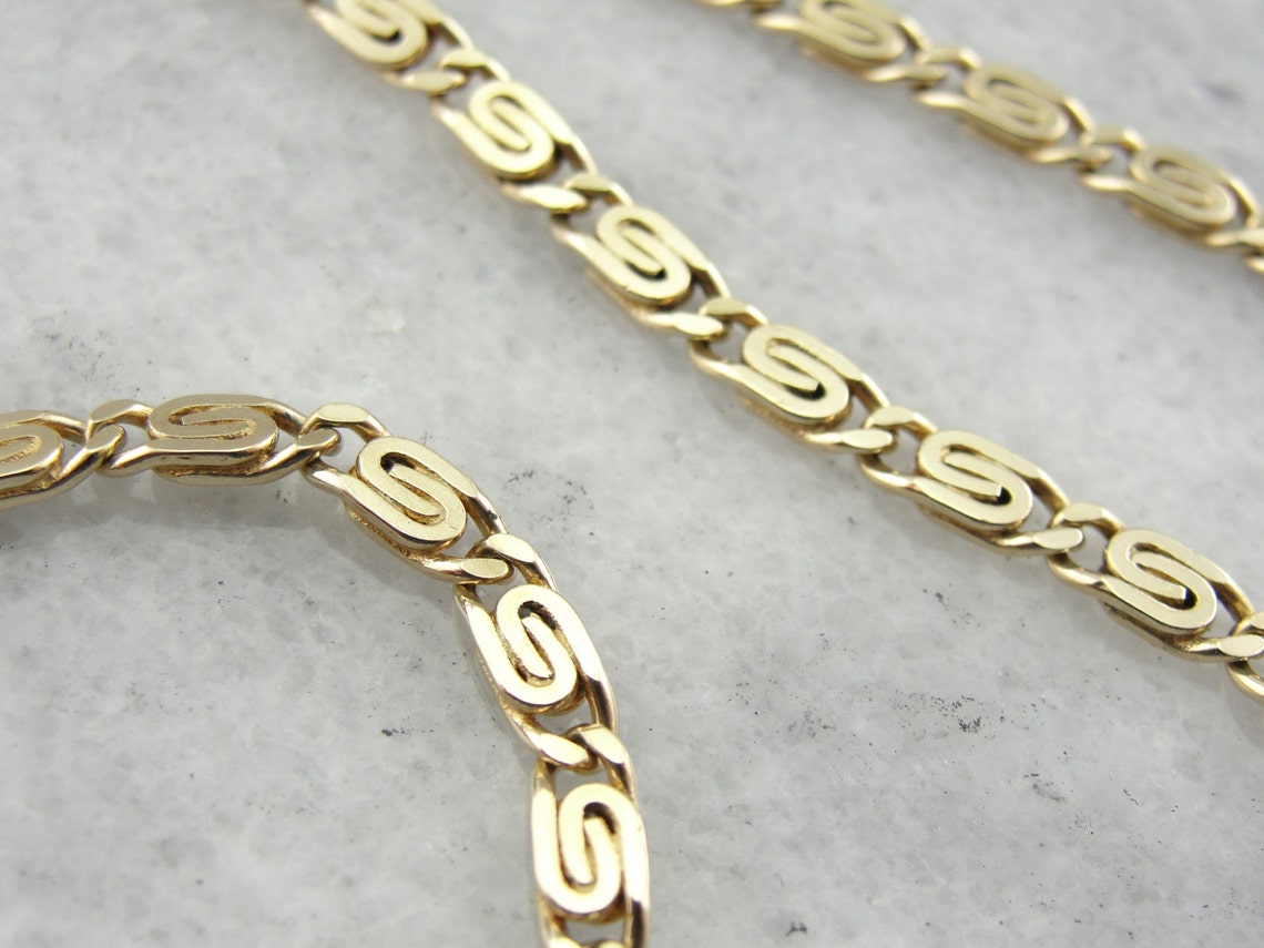 Simple Yellow Gold Snail Chain With Spiral Links Yumu3k R Etsy