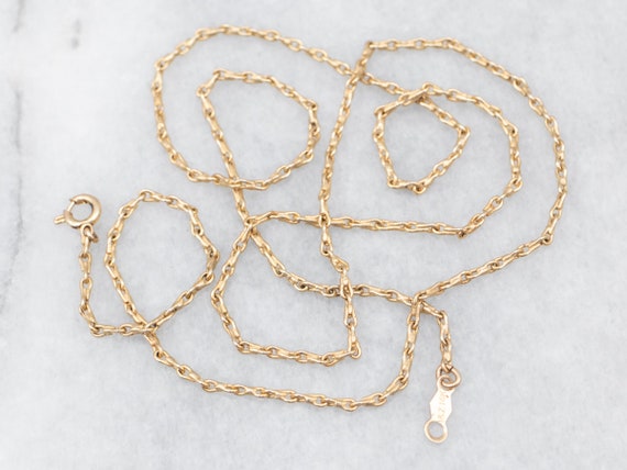 Yellow Gold Dainty Barley Chain with Spring Ring … - image 1
