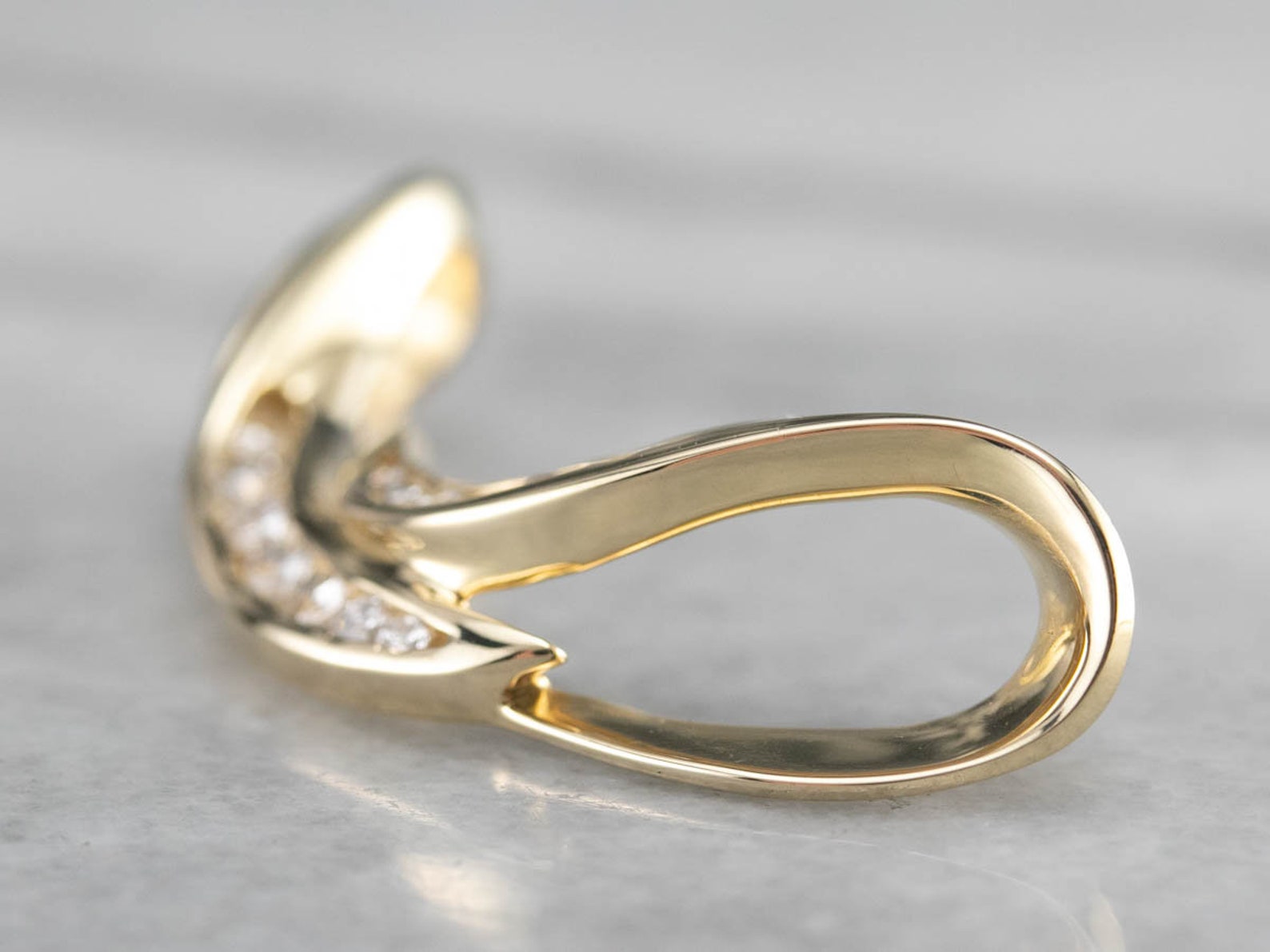 Modern Diamond Slide Pendant Looping Gold Pendant Diamond Etsy UK