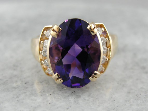 Beautiful Amethyst Large Gemstone Cocktail Ring J5VK36-P | Etsy