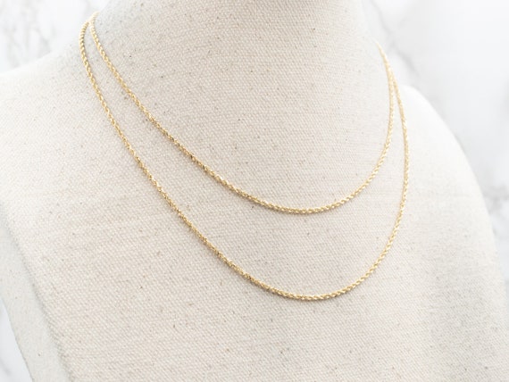 Vintage 14K Yellow Gold Twist Chain, Gold Rope Tw… - image 5