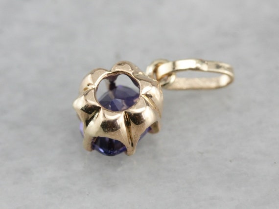 Purple Sapphire Pendant, Sapphire Solitaire Penda… - image 4