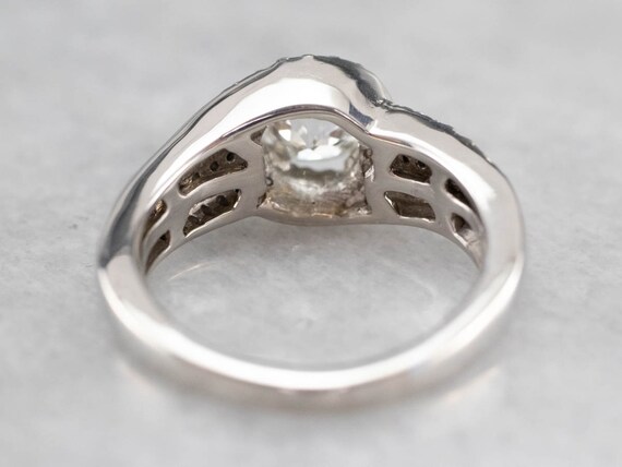 European Cut Diamond Engagement Ring, Diamond Hal… - image 6