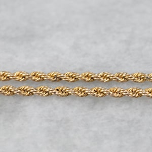 14K Yellow Gold Rope Chain, 18 Inch Unisex Pendant Chain