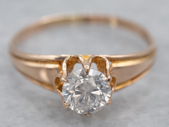 Buttercup Diamond Ring, Antique Diamond Solitaire… - image 1