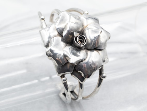 Bloom Cuff Bracelet, Silver main image 1