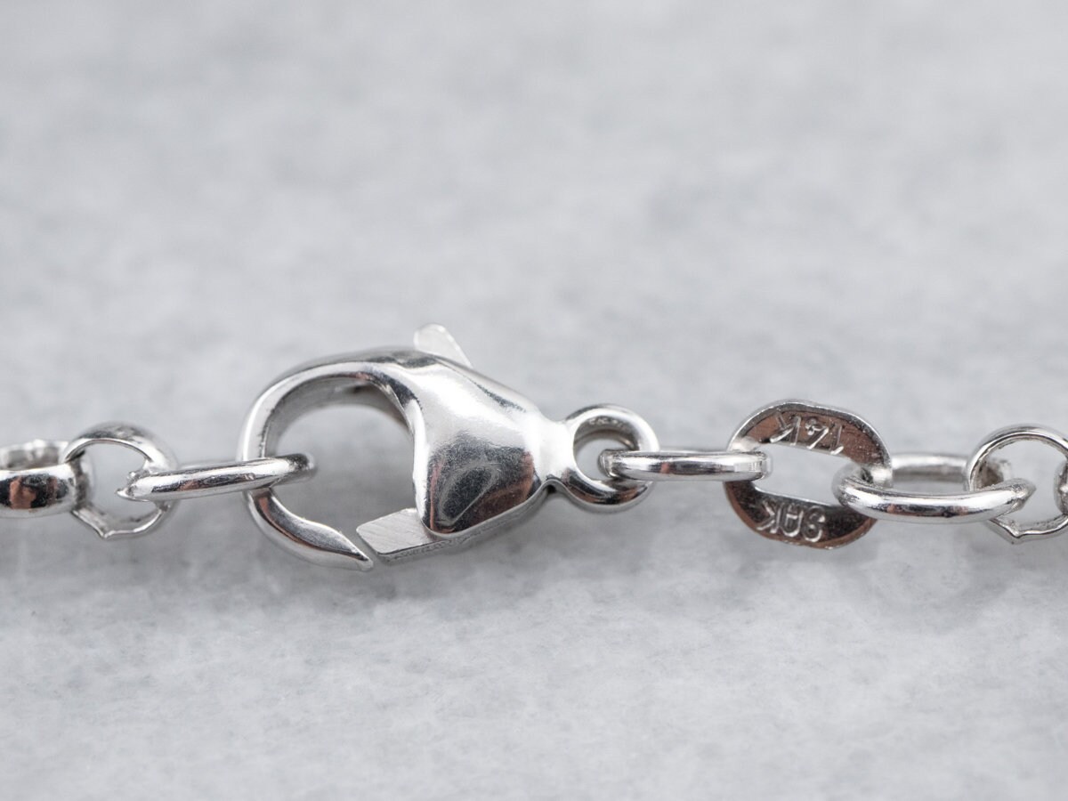 Weißgold Rolo Gliederkette Halskette Diamantschliff Rolo Kette 683941