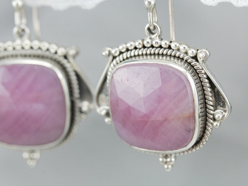 Faceted Ruby Drop Earrings Sterling Silver Ruby Crystal Earrings Statement Earrings 8W33U86W
