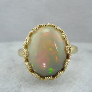 Smoky Ethiopian Opal and Sensual Vintage Gold Cocktail Ring Z012D9-P - Etsy