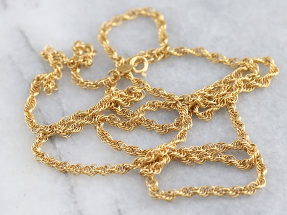 Antique Rope Chain, Yellow Gold Necklace, Layerin… - image 1