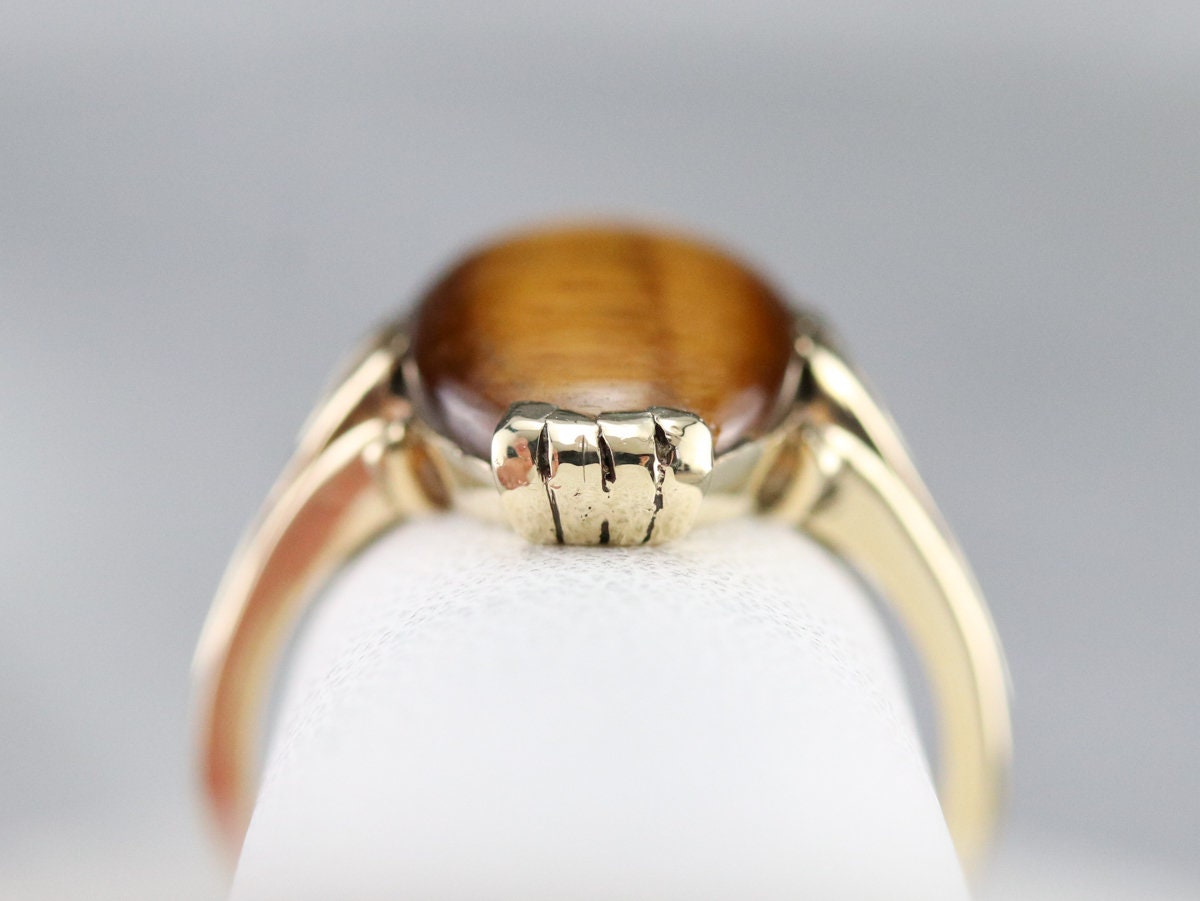 Vintage Gold Tiger's Eye Ring Tiger's Eye Jewelry Etsy