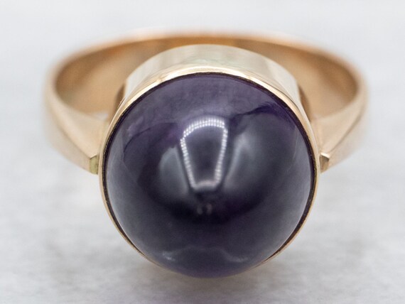 Amethyst High Dome Gold Statement Ring, Vintage A… - image 2