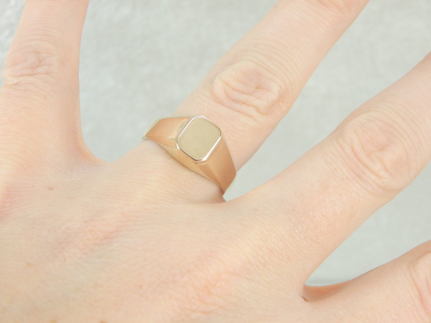 良質  ヴィンテージ ユニセックス シグネット リング ポリッシュ アクセサリー