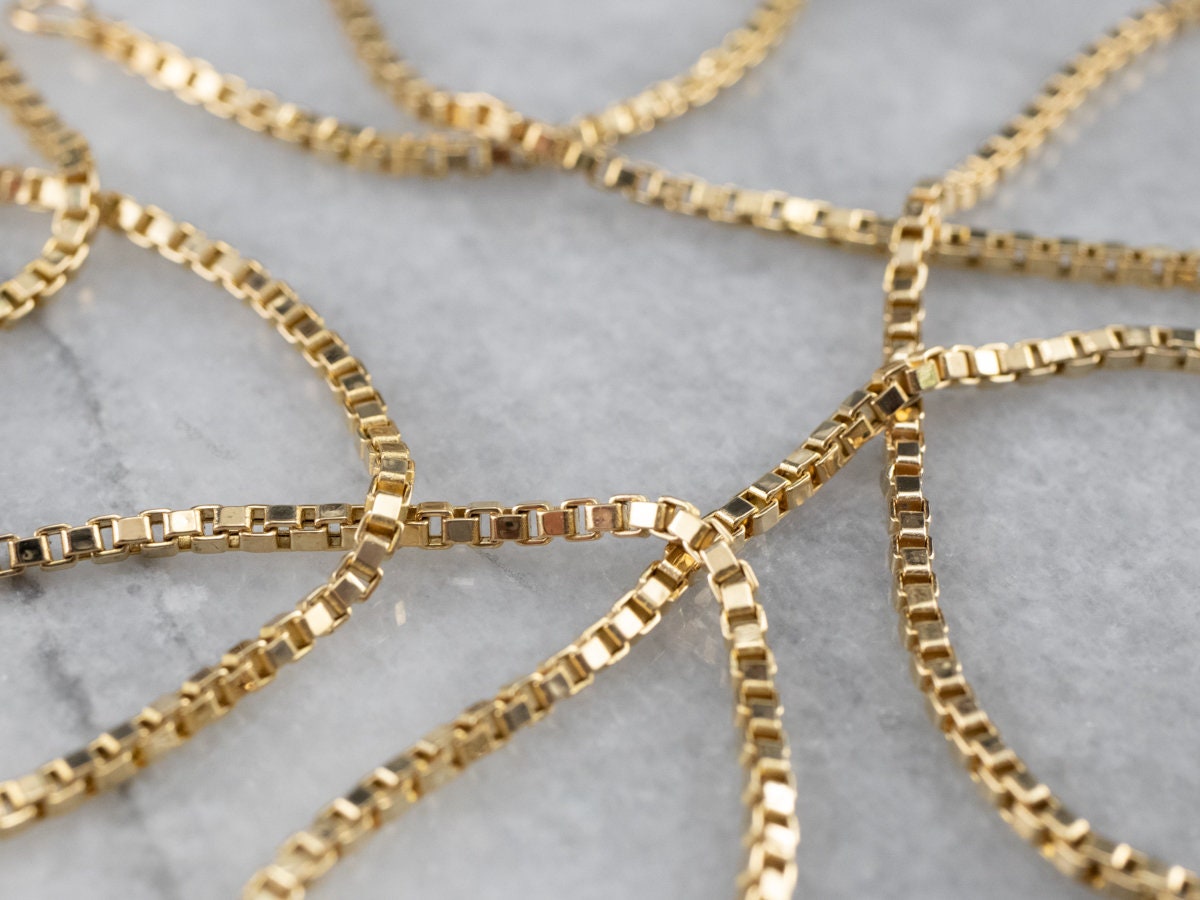 18k gold box chain 18 inch