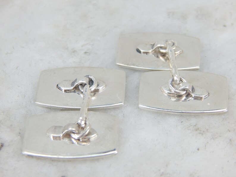 Vintage Sterling Silver Cufflinks, with MCM Monogram F50MMY-N image 3