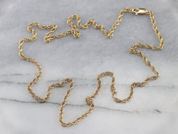 Long Gold Rope Twist Chain, Yellow Gold Chain, Pe… - image 2