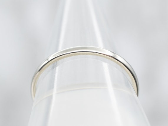 Minimalist Gold Wedding Band, Plain White Gold Ba… - image 2