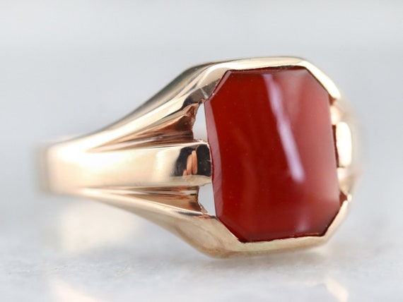 Vintage Carnelian Ring, Unisex Carnelian Ring, Or… - image 2