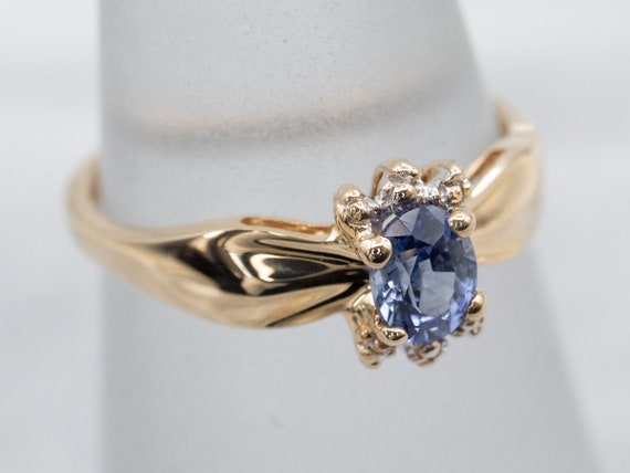 Sapphire Engagement Ring, Tow Tone Gold Sapphire … - image 3