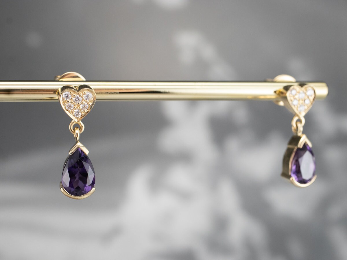 Aretes De Oro Macizo De 14 Quilates Con Amatista, Tanzanita Y Citrino, Estilo Trepador De Abanico, Delicados Aretes De Oro Con Forma De Murciélago, Hélice, Caracola Y Cartílago, Sin Rosca. - España