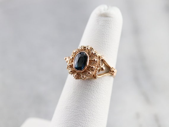 Gold Filigree Sapphire Ring, Sapphire Statement R… - image 7