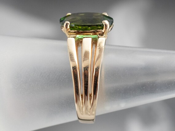 Vintage Green Tourmaline Ring, Green Tourmaline S… - image 9
