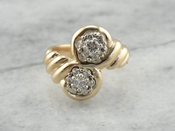 Twists and Turns: Diamond Cluster Bypass Ring  10… - image 1