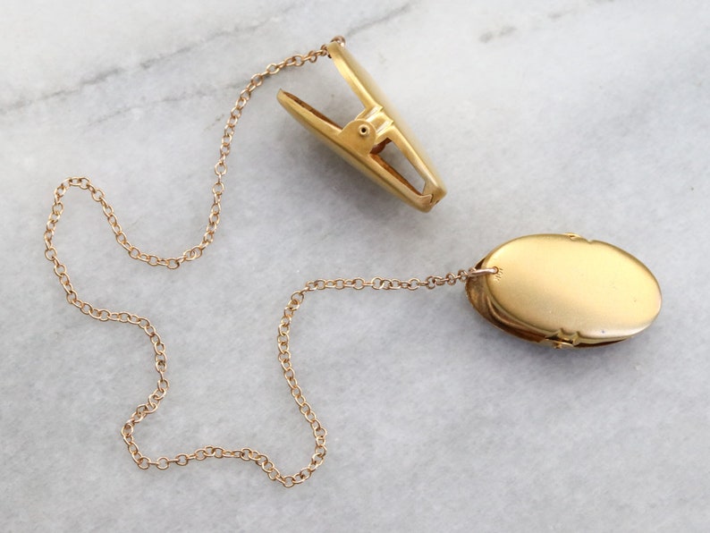 Yellow Gold Brooch Gold Accessories Sweater Collar Clips Vintage Gold Collar Chain and Clips Birthday Gift Estate Jewelry JRR0X36H