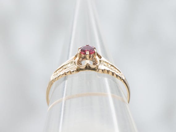 Victorian Ruby Solitaire Ring, 10K Yellow Gold, J… - image 3