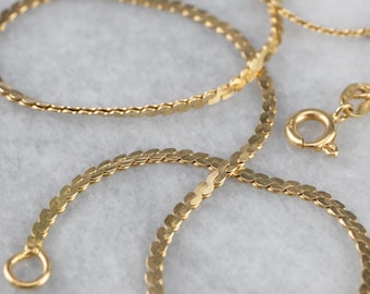 18K Gelbgold Serpentin Halskette, 42 cm