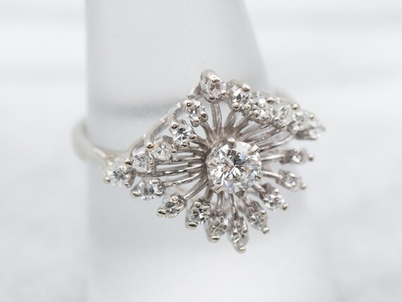 Vintage Diamond Cocktail Ring, Diamond White Gold… - image 3