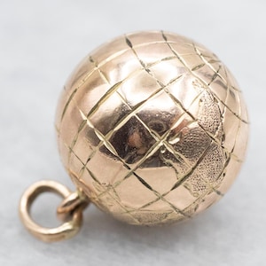 Globe Gold Pendant, Gold Earth Pendant, Vintage Globe Charm, Travel Pendant, Travel Gift, Unisex Gift A57332