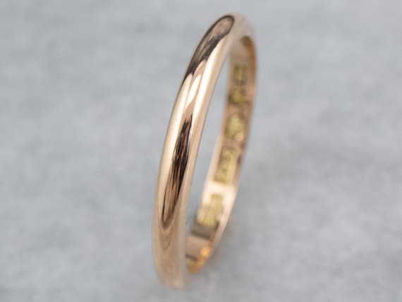 Large 18K Gold Band, Men's Rose Gold Band, Plain … - image 2