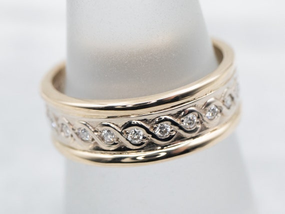 Two Tone Gold Diamond Band, Diamond Eternity Band… - image 3