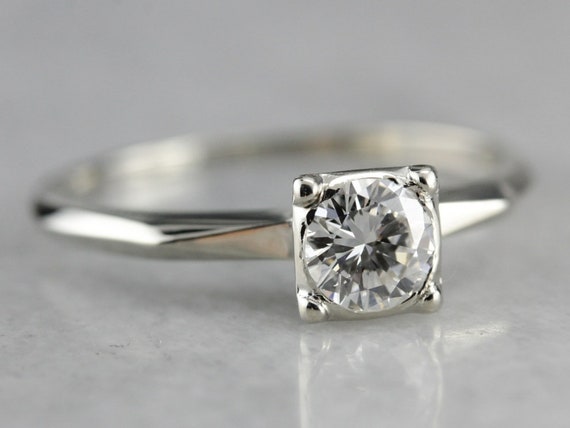 Vintage Diamond Solitaire, Diamond Engagement Rin… - image 3