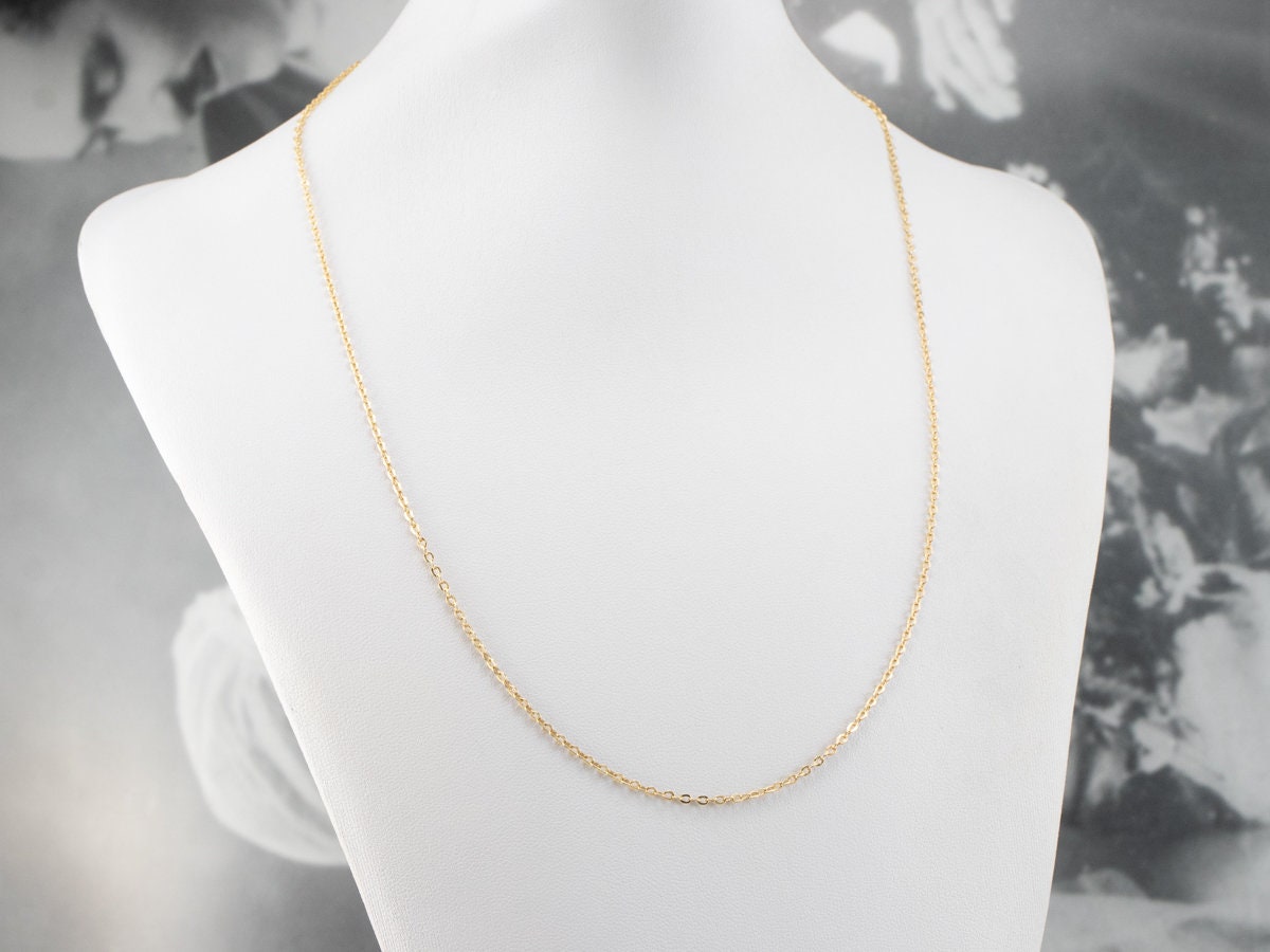 Yellow 18K Gold Cable Chain Oval Link Chain Layering - Etsy