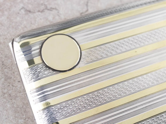 Vintage Elgin Striped Cigarette Case, Gold and Si… - image 4