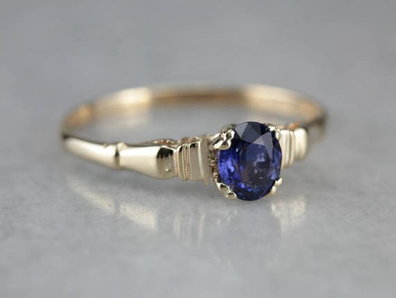 Simple Sapphire Solitaire, Promise Ring, Birthston