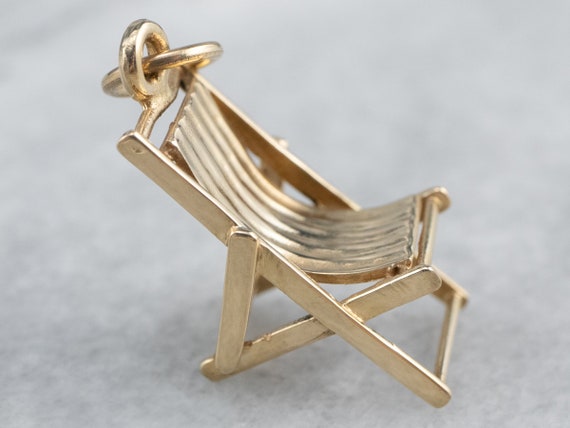 14k Gold Beach Chair Beach Charm Chair Pendant Sum Gem