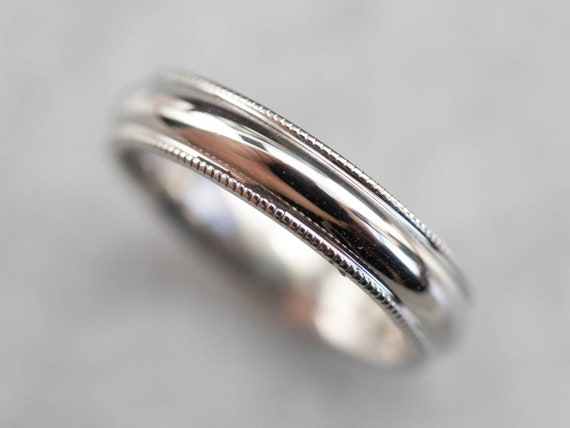 Platinum Wedding Band, Unisex Wedding Band, Stack… - image 5