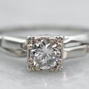 White Gold Diamond Solitaire Engagement Ring, Solitaire Diamond Ring, White Gold Diamond Ring, Anniversary Diamond, A25690