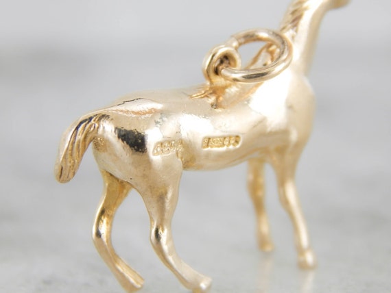 Handsome Horse, Solid Yellow Gold Pendant or Char… - image 3