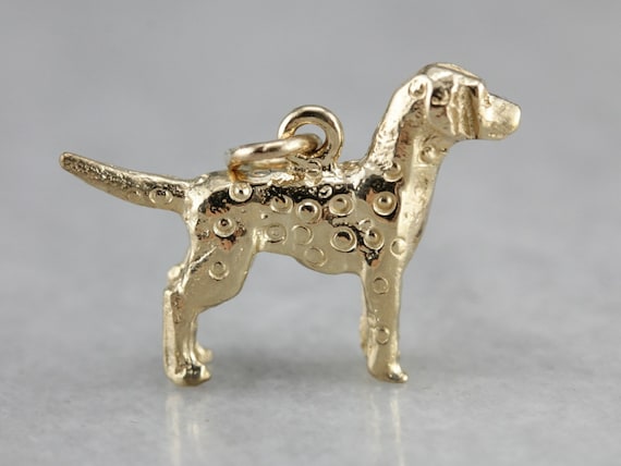 Vintage Dalmatian Charm, Gold Dog Charm, Charm Ne… - image 1
